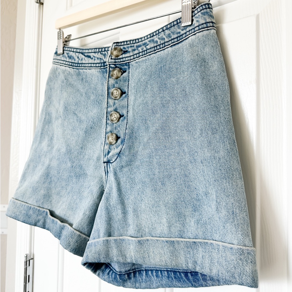 Every High-Waisted Denim Organic Cotton Women’s Shorts / Size 6 - Picture 3 of 9